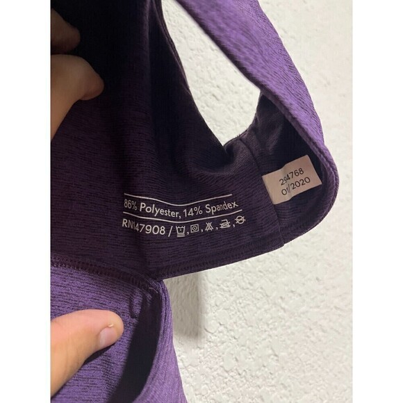 Outdoor Voices Purple Round Neck Slash Back Cut Out Sports Bra Size Small - Picture 5 of 6